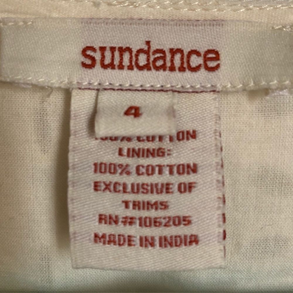 Gorgeous Sundance short sleeve eyelet mini 100% cotton ivory dress- like new! 4 - Picture 6 of 14